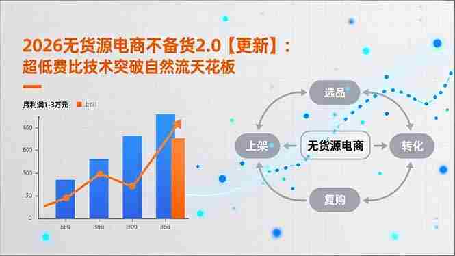 （17736期）2026无货源电商不备货2.0【更新-3月】：超低费比技术突破自然流天花板，单店月利润1-3万元-金启创业网 - 网上赚钱方法教程大全 - www.jinqi6.top