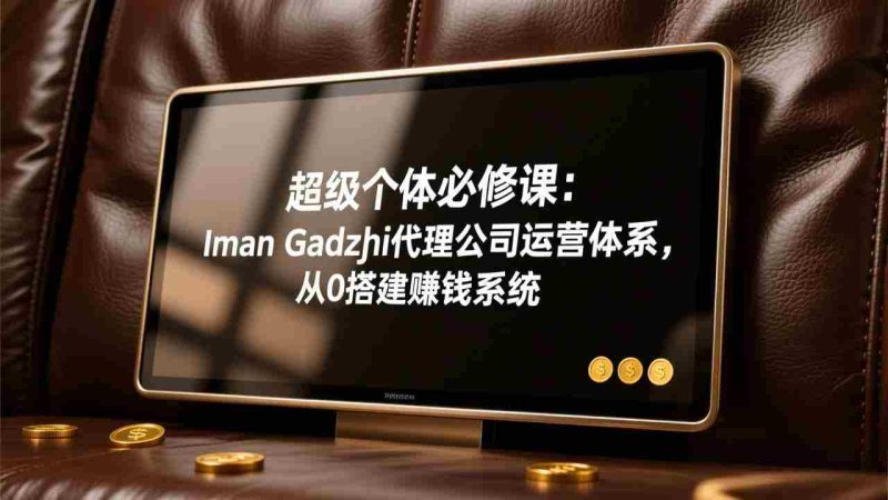 （17525期）超级个体必修课：Iman Gadzhi代理公司运营体系，从0搭建赚钱系统-金启