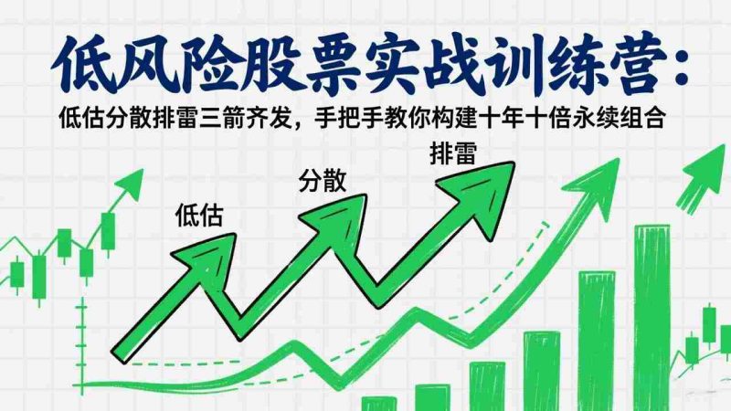 （17487期）低风险股票实战训练营：低估分散排雷三箭齐发，手把手教你构建十年十倍永续组合-金启