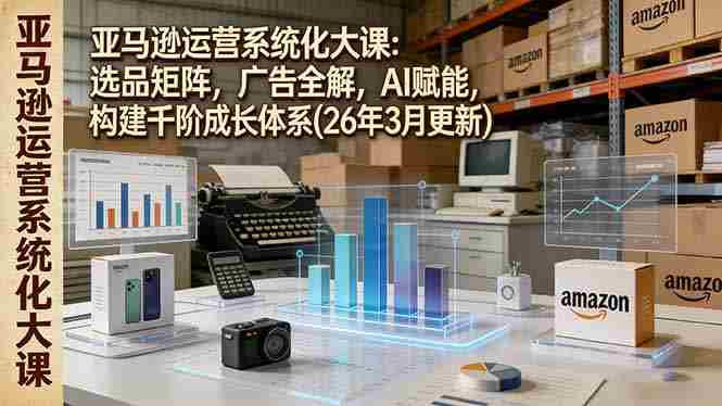 （17622期）亚马逊运营系统化大课：选品矩阵，广告全解，AI赋能，构建千阶成长体系(26年3月更新)-金启创业网 - 网上赚钱方法教程大全 - www.jinqi6.top