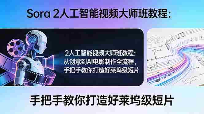 （17688期）Sora 2人工智能视频大师班教程：从创意到AI电影制作全流程，手把手教你打造好莱坞级短片-金启创业网 - 网上赚钱方法教程大全 - www.jinqi6.top