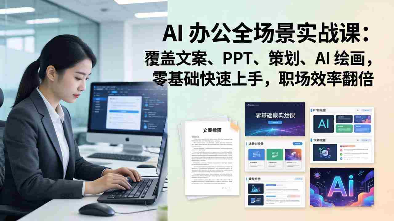 （17732期） AI 办公全场景实战课：覆盖文案、PPT、策划、AI 绘画，零基础快速上手，职场效率翻倍-金启创业网 - 网上赚钱方法教程大全 - www.jinqi6.top