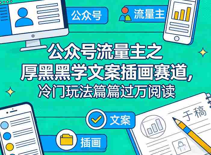 公众号流量主之厚黑学文案插画赛道，冷门玩法篇篇过万阅读-金启创业网 - 网上赚钱方法教程大全 - www.jinqi6.top