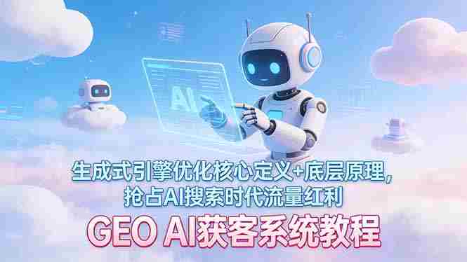 （17604期）GEO AI获客系统教程：生成式引擎优化核心定义+底层原理，抢占AI搜索时代流量红利-金启创业网 - 网上赚钱方法教程大全 - www.jinqi6.top