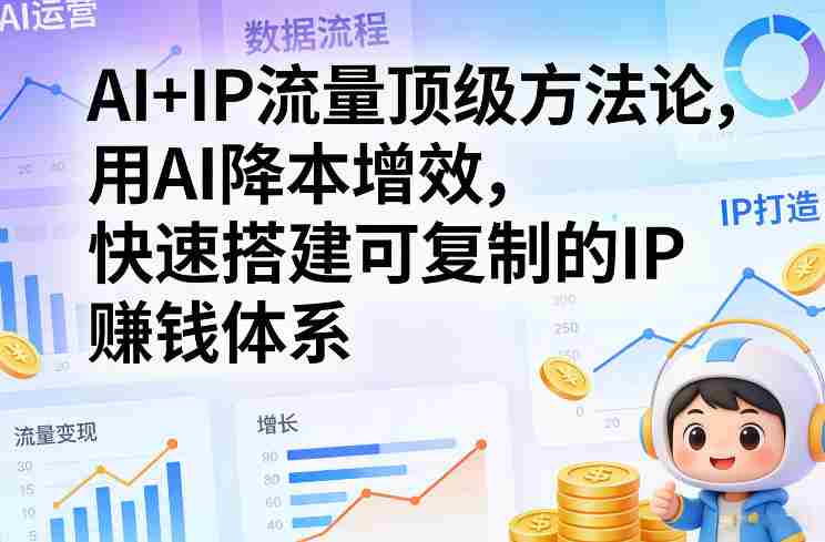 AI+IP流量顶级方法论，用AI降本增效，快速搭建可复制的IP賺钱体系-金启