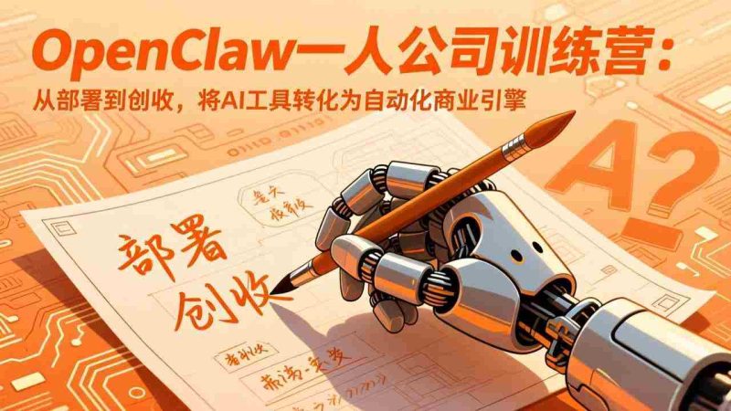 （17540期）OpenClaw一人公司训练营：从部署到创收，将AI工具转化为自动化商业引擎-金启