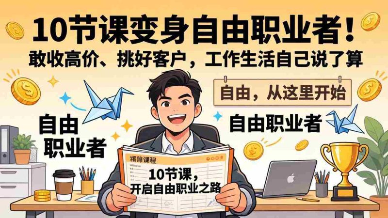 （17663期）10 节课变身自由职业者！敢收高价、挑好客户，工作生活自己说了算-金启创业网 - 网上赚钱方法教程大全 - www.jinqi6.top