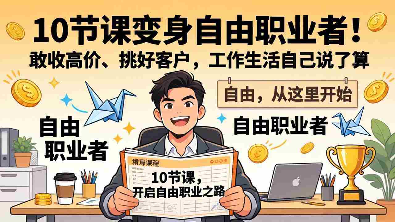 （17663期）10 节课变身自由职业者！敢收高价、挑好客户，工作生活自己说了算-金启创业网 - 网上赚钱方法教程大全 - www.jinqi6.top