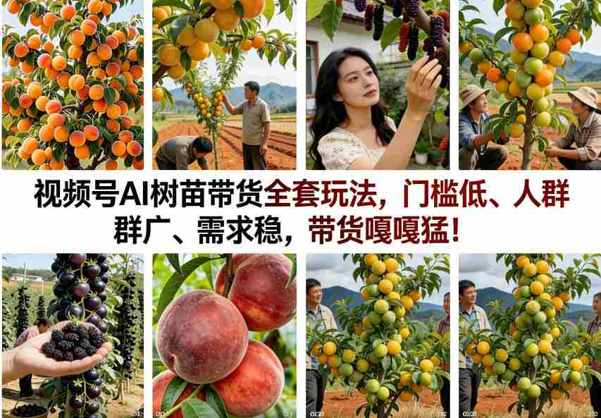 视频号AI树苗带货全套玩法，门槛低、人群广、需求稳，带货嘎嘎猛！-金启创业网 - 网上赚钱方法教程大全 - www.jinqi6.top