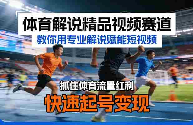 体育解说精品视频赛道，教你用专业解说赋能短视频，抓住体育流量红利，快速起号变现-金启创业网 - 网上赚钱方法教程大全 - www.jinqi6.top