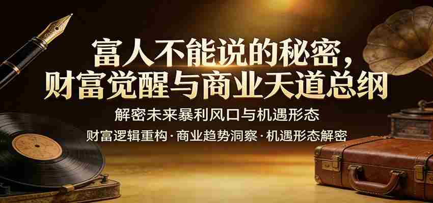 富人不能说的秘密，财富觉醒与商业天道总纲，解密未来暴利风口与机遇形态-金启创业网 - 网上赚钱方法教程大全 - www.jinqi6.top