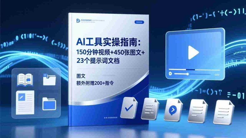 (17504期)AI工具实操指南:150分钟视频+450张图文+23个提示词文档,额外附赠200+指令-金启