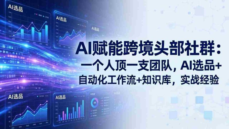 （17750期）AI赋能跨境头部社群：一个人顶一支团队，AI选品+自动化工作流+知识库，实战经验-更新3月-金启创业网 - 网上赚钱方法教程大全 - www.jinqi6.top