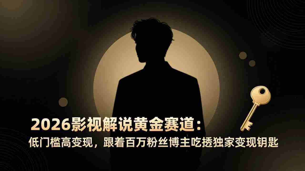 （17721期）2026影视解说黄金赛道：低门槛高变现，跟着百万粉丝博主吃透独家变现钥匙-金启创业网 - 网上赚钱方法教程大全 - www.jinqi6.top