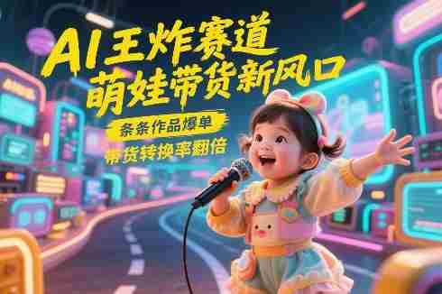 AI王炸赛道，萌娃带货新风口，条条作品爆单，带货转换率翻倍，核心逻辑拆解-金启