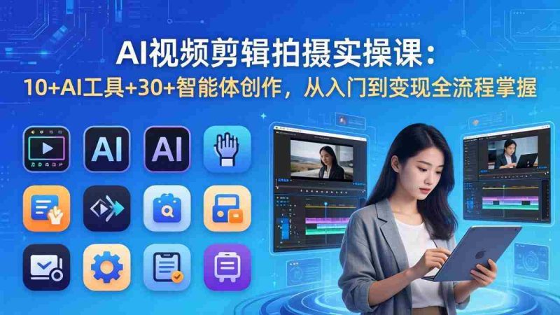 （17818期）AI 视频剪辑拍摄实操课：10+AI工具+30+智能体创作，从入门到变现全流程掌握-金启创业网 - 网上赚钱方法教程大全 - www.jinqi6.top