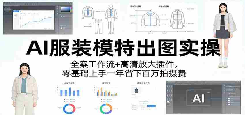 AI服装模特出图实操：全案工作流+ 高清放大插件，零基础上手一年省下百万拍摄费-金启创业网 - 网上赚钱方法教程大全 - www.jinqi6.top