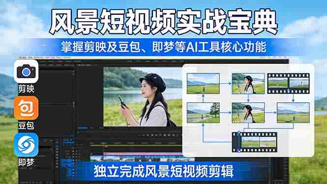 （17704期）风景短视频实战宝典：掌握剪映及豆包、即梦等AI工具的核心功能，独立完成风景短视频剪辑-金启创业网 - 网上赚钱方法教程大全 - www.jinqi6.top