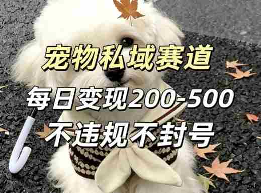 私域宠物项目赛道，单日变现2-5张，每天都可操作不违规不封号-金启创业网 - 网上赚钱方法教程大全 - www.jinqi6.top