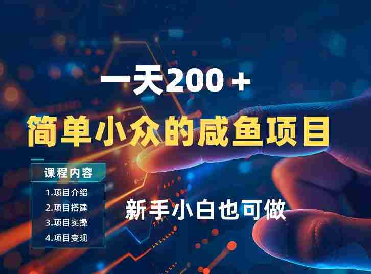 一天收入2张，一个简单小众的咸鱼项目，0门槛小白也能做-金启创业网 - 网上赚钱方法教程大全 - www.jinqi6.top