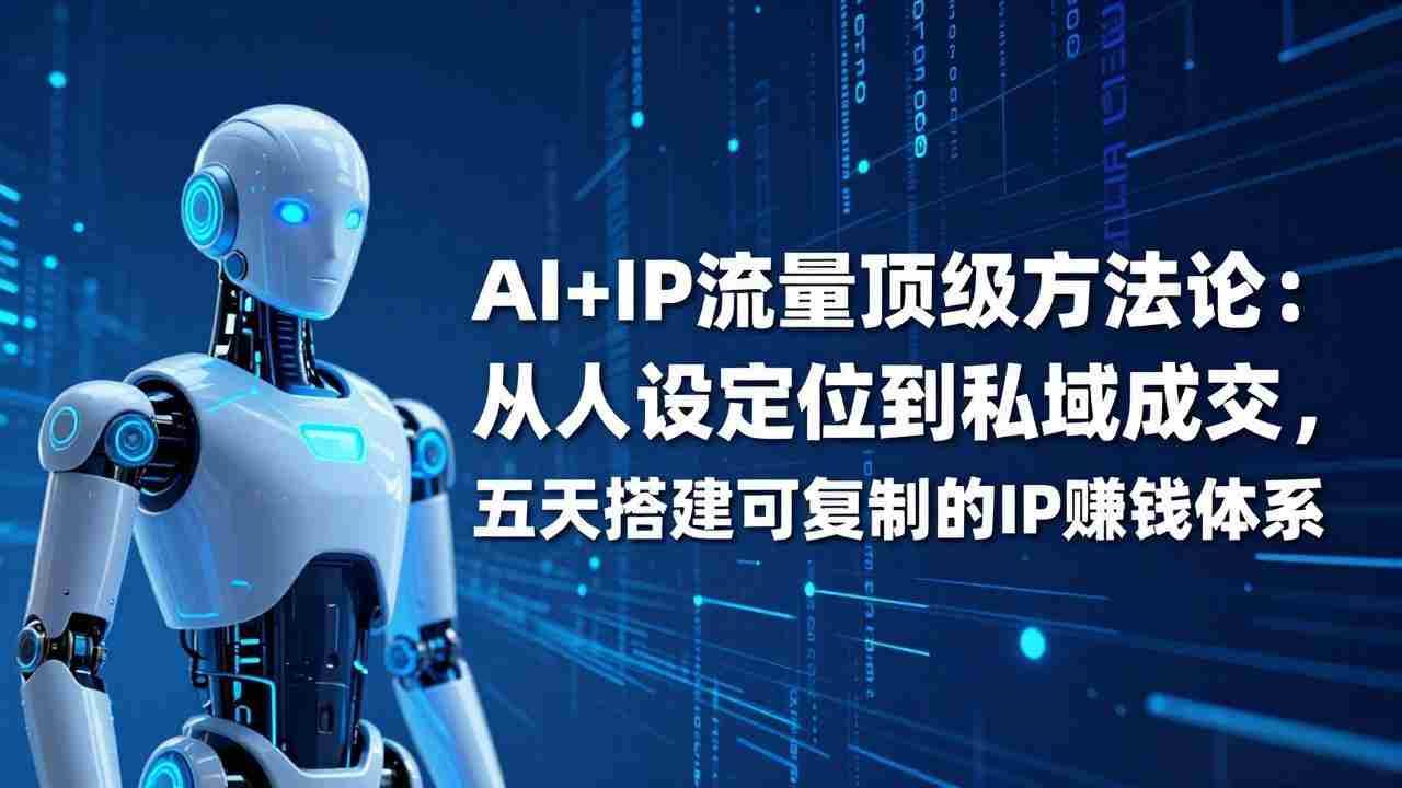 （17521期）AI+IP顶级方法论：从人设定位到私域成交，五天搭建可复制的IP赚钱体系-金启