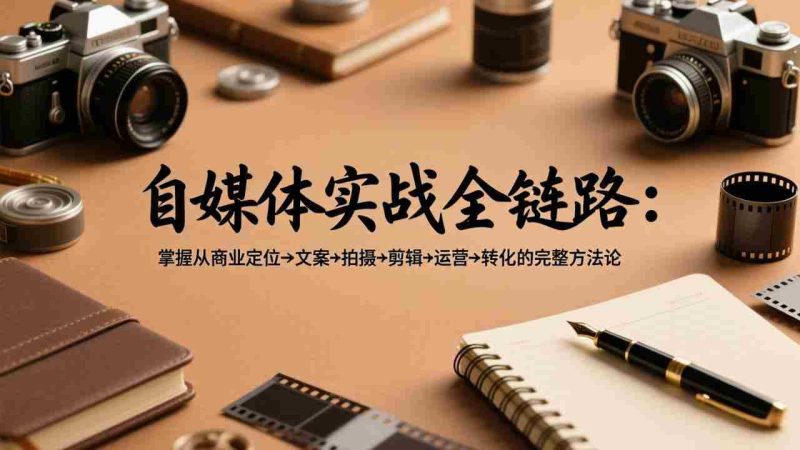 （17586期）自媒体实战全链路：掌握从商业定位→文案→拍摄→剪辑→运营→转化的完整方法论-金启创业网 - 网上赚钱方法教程大全 - www.jinqi6.top