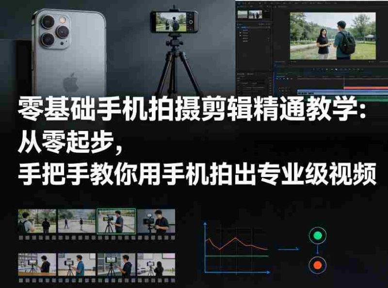 零基础手机拍摄剪辑精通教学：从零起步，手把手教你用手机拍出专业级视频-金启创业网 - 网上赚钱方法教程大全 - www.jinqi6.top