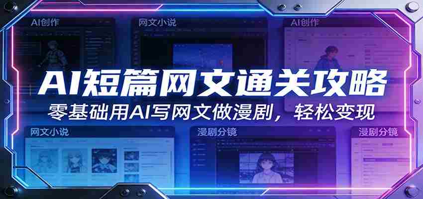 AI短篇网文通关攻略：零基础用AI写网文做漫剧，轻松变现-金启