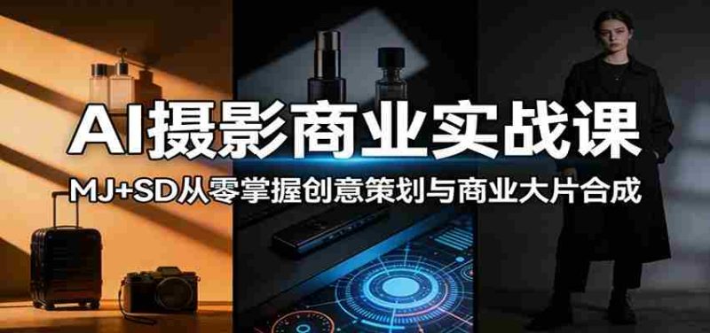 AI摄影商业实战课：MJ+SD从零掌握创意策划与商业大片合成-金启创业网 - 网上赚钱方法教程大全 - www.jinqi6.top