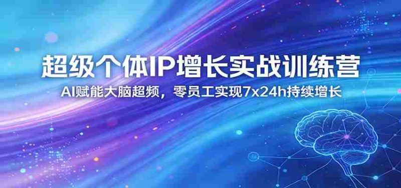 超级个体IP增长实战训练营：AI赋能大脑超频，零员工实现7x24h持续增长（更新）-金启创业网 - 网上赚钱方法教程大全 - www.jinqi6.top