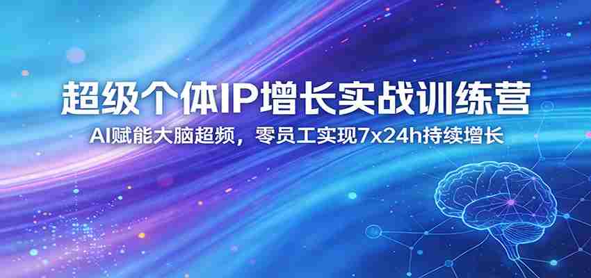 超级个体IP增长实战训练营：AI赋能大脑超频，零员工实现7x24h持续增长（更新）-金启创业网 - 网上赚钱方法教程大全 - www.jinqi6.top