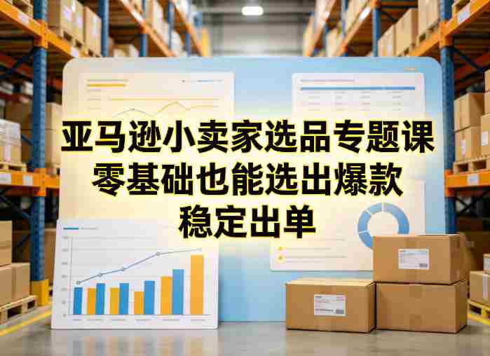 亚马逊小卖家选品专题课，零基础也能选出爆款，稳定出单-金启创业网 - 网上赚钱方法教程大全 - www.jinqi6.top