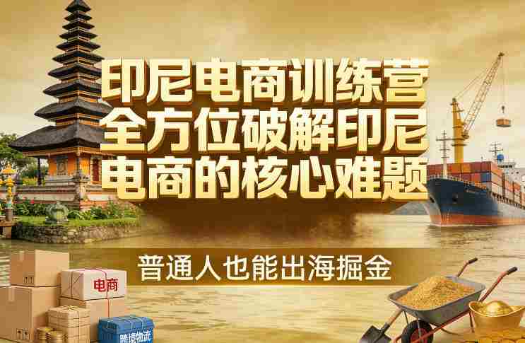 印尼电商训练营，全方位破解印尼电商的核心难题，普通人也能出海掘金-金启