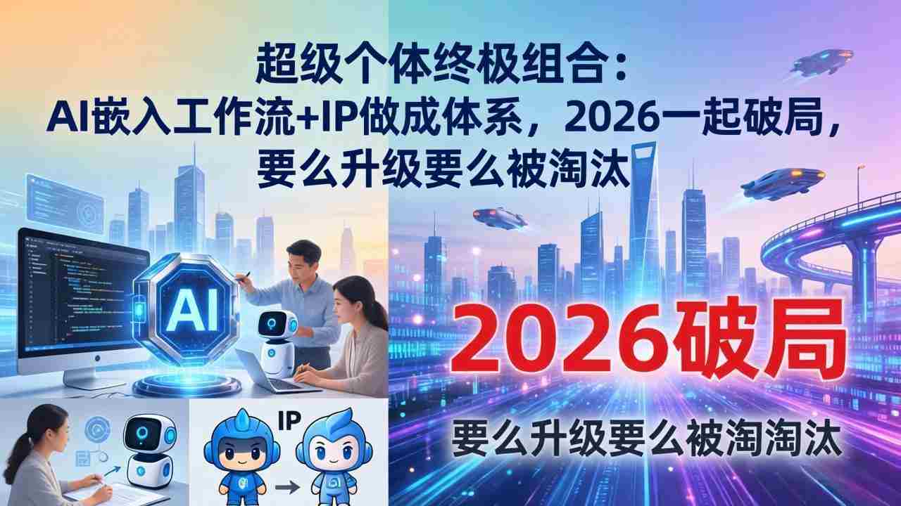 （17808期）超级个体终极组合-更新：AI嵌入工作流+IP做成体系，2026一起破局，要么升级要么被淘汰-金启创业网 - 网上赚钱方法教程大全 - www.jinqi6.top