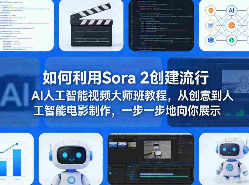 如何利用Sora 2创建流行AI人工智能视频大师班教程，从创意到人工智能电影制作，一步一步地向你展示-金启创业网 - 网上赚钱方法教程大全 - www.jinqi6.top