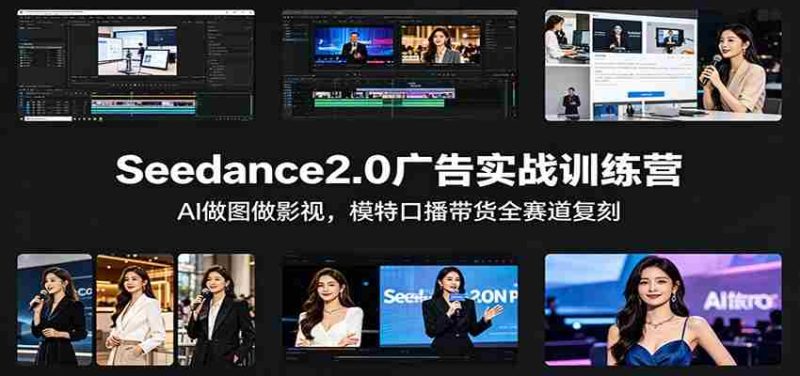 Seedance2.0广告实战训练营:AI做图做影视,模特口播带货全赛道复刻-金启创业网 - 网上赚钱方法教程大全 - www.jinqi6.top