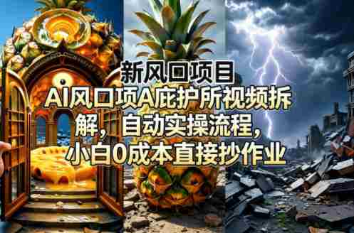 新风口项目AI庇护所视频拆解，自动实操流程，小白0成本直接抄作业-金启创业网 - 网上赚钱方法教程大全 - www.jinqi6.top