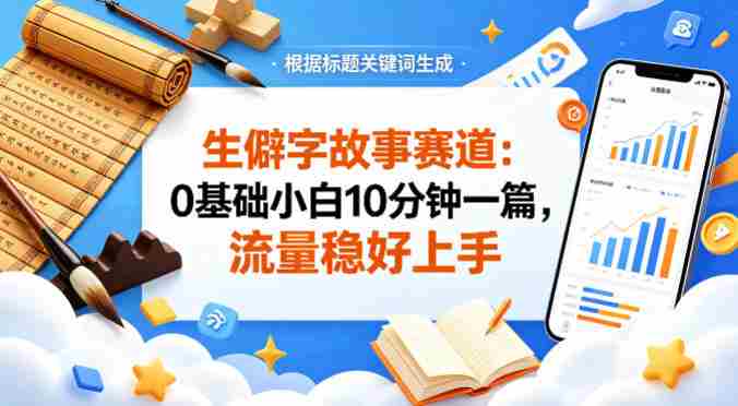 公众号流量主——生僻字故事赛道,流量稳,好上手,0基础小白也能10分钟一篇-金启创业网 - 网上赚钱方法教程大全 - www.jinqi6.top