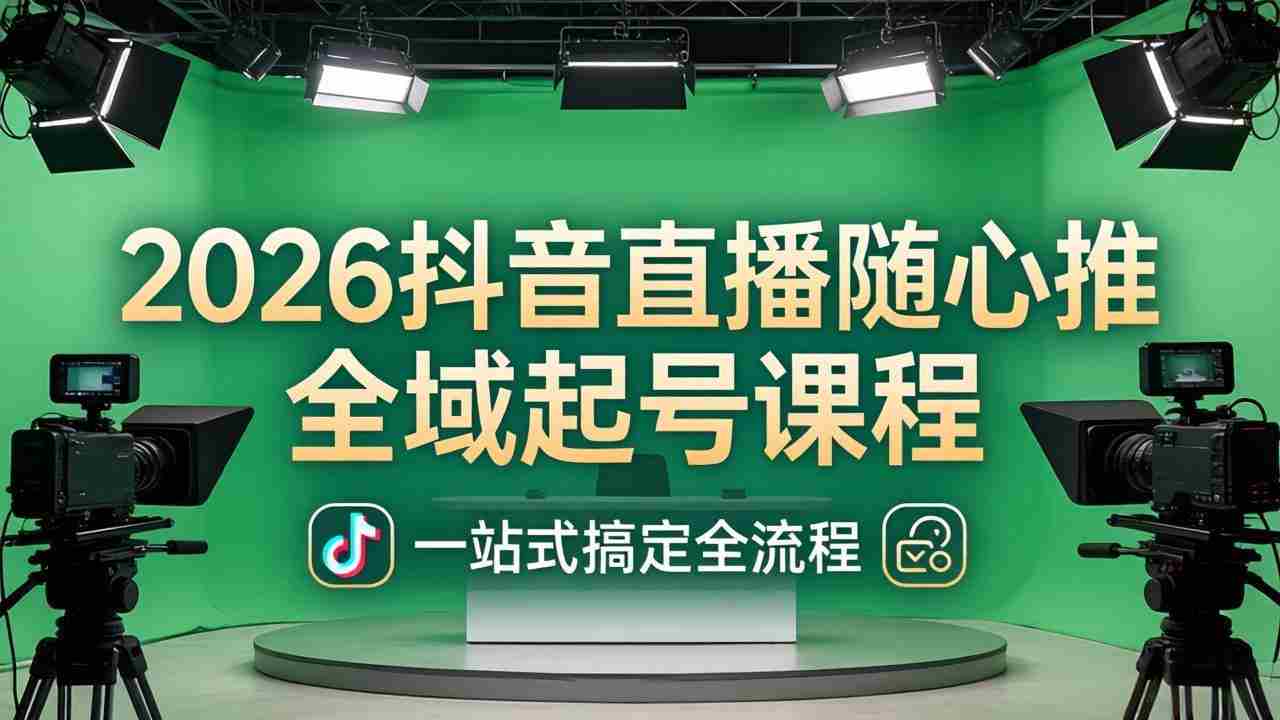 （18094期）2026抖音直播随心推全域起号课程(更新4月18)：一站式搞定直播起号、稳号、放量全流程-金启创业网 - 网上赚钱方法教程大全 - www.jinqi6.top