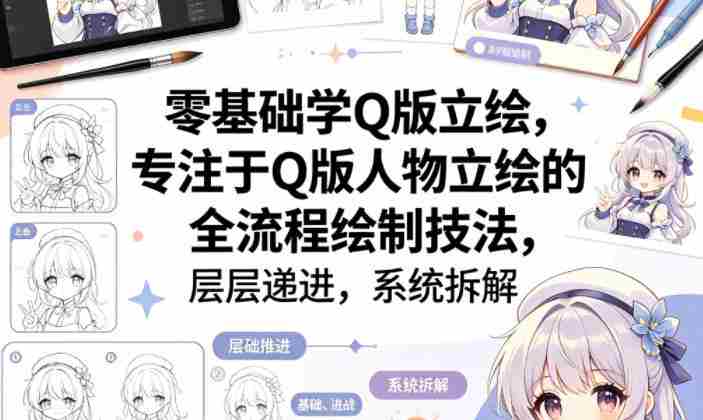 零基础学Q版立绘，专注于Q版人物立绘的全流程绘制技法，层层递进，系统拆解-金启创业网 - 网上赚钱方法教程大全 - www.jinqi6.top