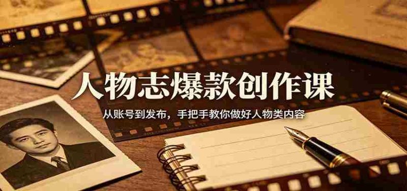 人物志爆款创作课:从账号到发布,手把手教你做好人物类内容-金启创业网 - 网上赚钱方法教程大全 - www.jinqi6.top