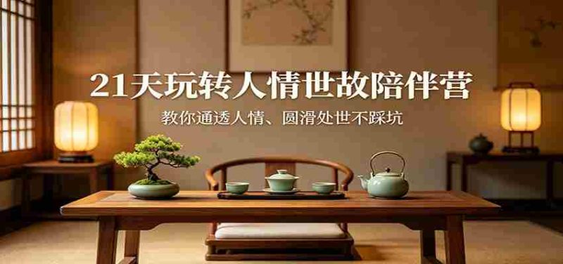 21天玩转人情世故陪伴营：教你通透人情、圆滑处世不踩坑-金启创业网 - 网上赚钱方法教程大全 - www.jinqi6.top