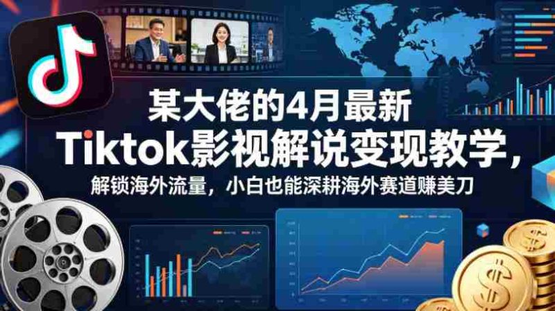 某大佬的4月最新Tiktok影视解说变现教学,解锁海外流量,小白也能深耕海外赛道賺美刀-金启创业网 - 网上赚钱方法教程大全 - www.jinqi6.top
