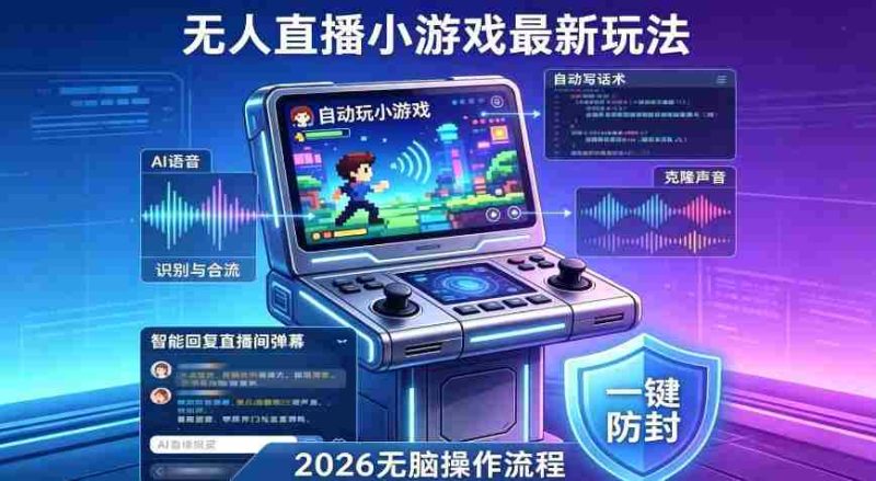 2026年AI无人直播小游戏全流程，不违规不封号，开启创业副业增收之路，小白月入1w+【揭秘】-金启创业网 - 网上赚钱方法教程大全 - www.jinqi6.top