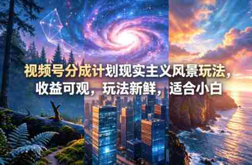 视频号分成计划现实主义风景玩法,收益可观,玩法新鲜,适合小白-金启创业网 - 网上赚钱方法教程大全 - www.jinqi6.top