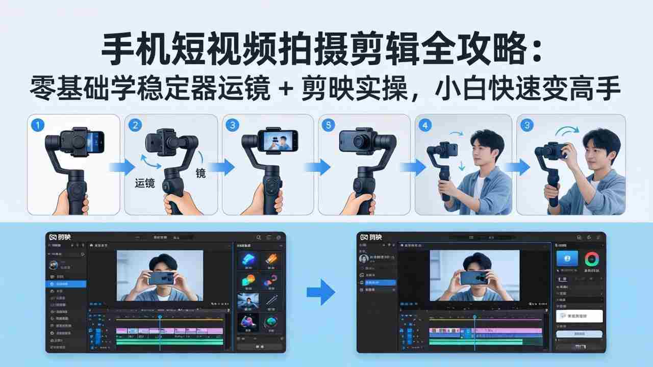 （18003期）手机短视频拍摄剪辑全攻略：零基础学稳定器运镜 + 剪映实操，小白快速变高手-金启创业网 - 网上赚钱方法教程大全 - www.jinqi6.top