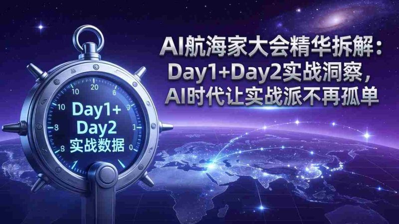 （17867期）AI航海家大会精华拆解：Day1+Day2实战洞察，AI时代让实战派不再孤单-金启创业网 - 网上赚钱方法教程大全 - www.jinqi6.top