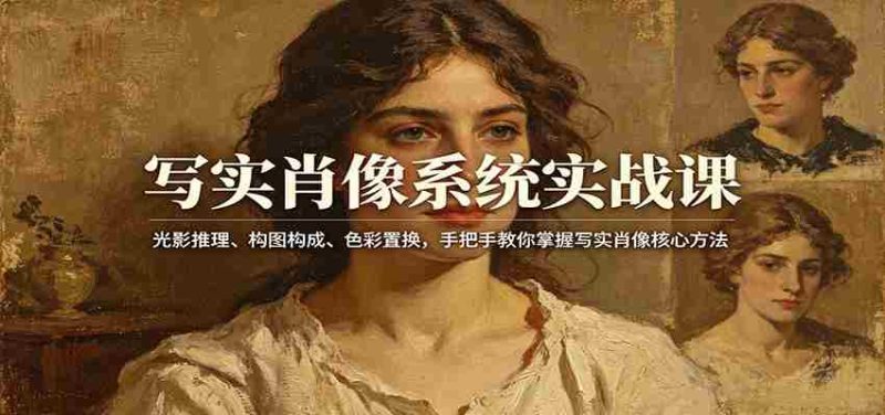 写实肖像系统实战课：光影推理、构图构成、色彩置换，手把手教你掌握写实肖像核心方法-金启创业网 - 网上赚钱方法教程大全 - www.jinqi6.top