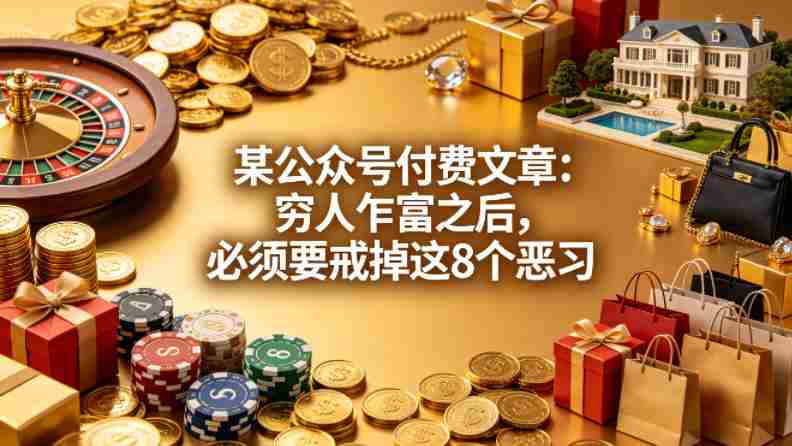 某公众号付费文章:穷人乍富之后,必须要戒掉这8个恶习-金启创业网 - 网上赚钱方法教程大全 - www.jinqi6.top