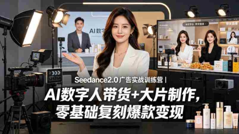 Seedance2.0广告实战训练营|AI数字人带货+大片制作,零基础复刻爆款变现-金启创业网 - 网上赚钱方法教程大全 - www.jinqi6.top